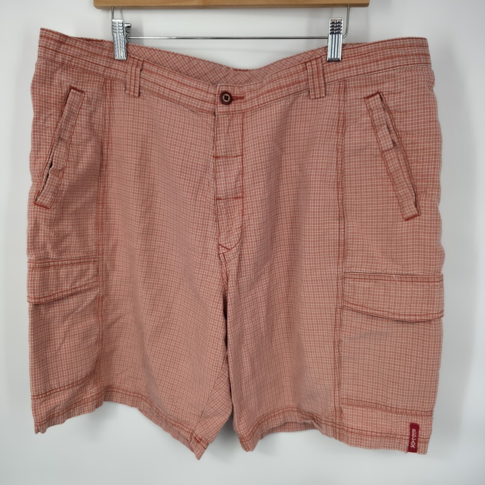Tommy Bahama Relax Men's Cargo Shorts Orange White‎ Check Size 40 x 9" Inseam